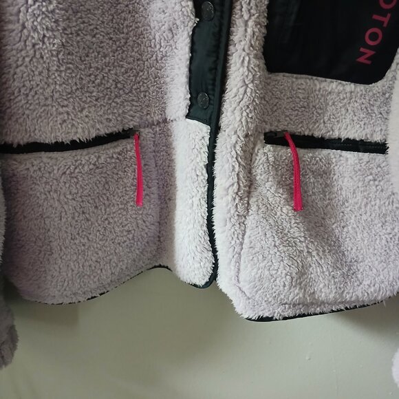 Peloton Women's Size Medium Caviar Warm Sherpa Sweater Long Sleeve Pocket Purple - Picture 9 of 15